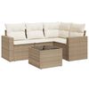 vidaXL Salon de jardin avec coussins 5 pcs beige r&eacute;sine tress&eacute;e