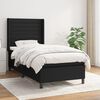 vidaXL Sommier &agrave; lattes de lit avec matelas Noir 100x200 cm Tissu