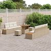 vidaXL Ensemble de canap&eacute; de jardin 10 pcs Beige polyrotin