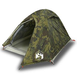 vidaXL Tente de camping &agrave; d&ocirc;me 2 personnes camouflage imperm&eacute;able