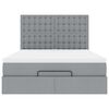 VidaXL Cadre de lit ottoman et matelas gris clair 140x190 cm tissu