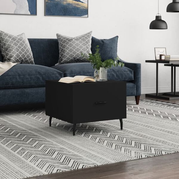 vidaXL Table basse Noir 50x50x40 cm Bois d'ing&eacute;nierie