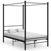 vidaXL Cadre de lit &agrave; baldaquin sans matelas noir 140x200 cm m&eacute;tal