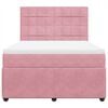 vidaXL Sommier &agrave; lattes de lit avec matelas Rose 140x190 cm Velours