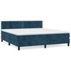 vidaXL Sommier &agrave; lattes de lit et matelas Bleu fonc&eacute; 160x200cm Velours