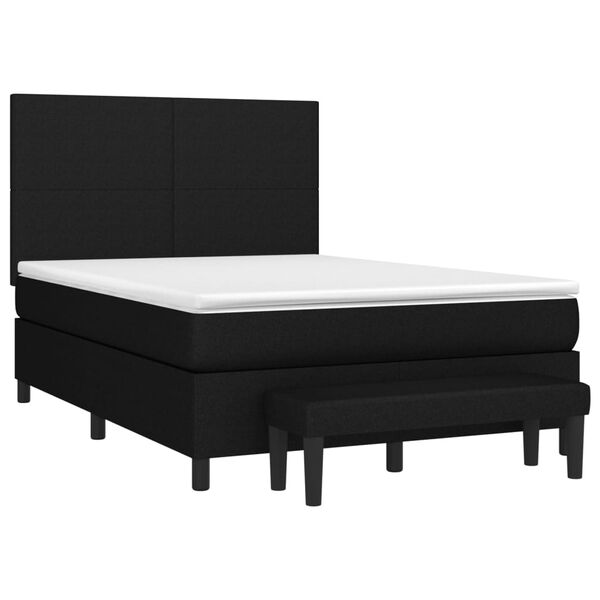 vidaXL Sommier &agrave; lattes de lit avec matelas Noir 140x200 cm Tissu