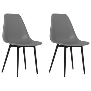 vidaXL Chaises &agrave; manger lot de 2 gris PP