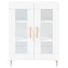 vidaXL Buffet haut Blanc 69,5x34x180 cm Bois d'ing&eacute;nierie