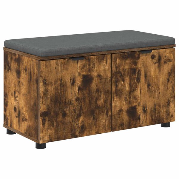 vidaXL Banc d'entr&eacute;e avec coussin Ch&ecirc;ne fum&eacute; 80 x 46 x 46 cm
