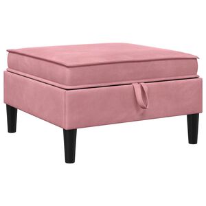 vidaXL Pouf avec Rangement Rose Velours