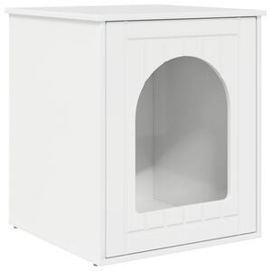 vidaXL Maison pour chat Blanc Brillant 53 x 52 x 62 cm
