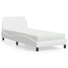 vidaXL Lit avec matelas Dover blanc 90x190 cm similicuir