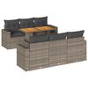 vidaXL Salon de jardin avec coussins 7 pcs gris r&eacute;sine tress&eacute;e