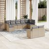 vidaXL Salon de jardin avec coussins 9 pcs beige r&eacute;sine tress&eacute;e