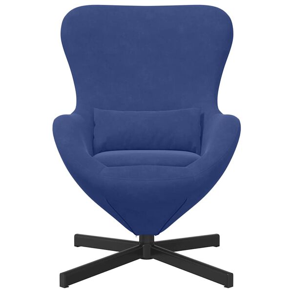 vidaXL Fauteuil &oelig;uf Bleu police 63 x 73 x 90 cm Velours
