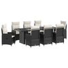 vidaXL Ensemble de repas ext&eacute;rieur 9 pc Noir et blanc cr&egrave;me polyrotin