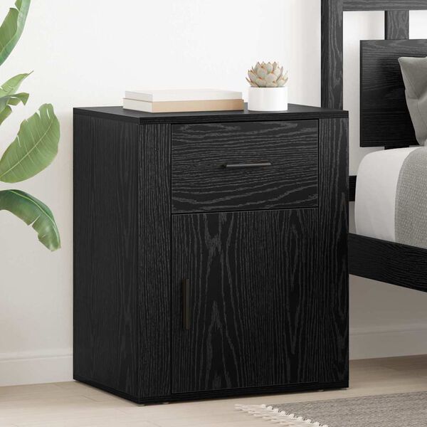 vidaXL Cabinet de chevet Ch&ecirc;ne noir 35 x 50 x 60 cm Bois d'ing&eacute;nierie