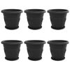 vidaXL Pots de plantes 6 pcs Noir &Oslash; 39 x 32 cm Plastique