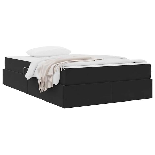 vidaXL Lit avec rangement et matelas Noir 120 x 200 cm Velours