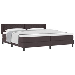 vidaXL Lit &agrave; ressorts avec matelas Marron fonc&eacute; 200 x 200 cm Polyester