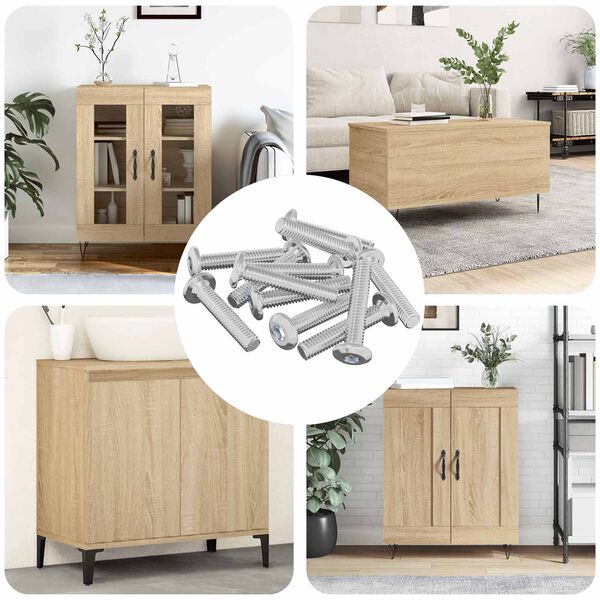 vidaXL Vis &agrave; T&ecirc;te Bloqu&eacute;e 12 pcs Argent&eacute; M6 x 35 mm Acier