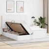 vidaXL Lit avec rangement et LED Blanc pur 200 x 200 cm Simili cuir