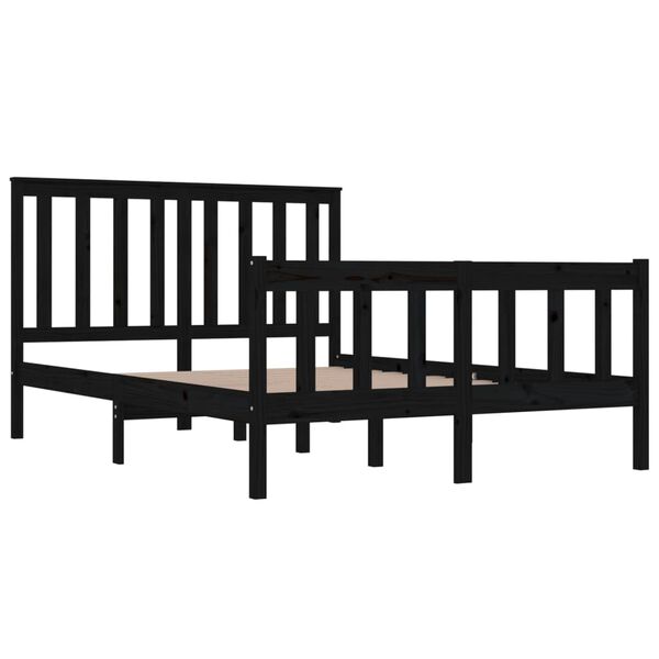 vidaXL Cadre de lit sans matelas noir bois massif