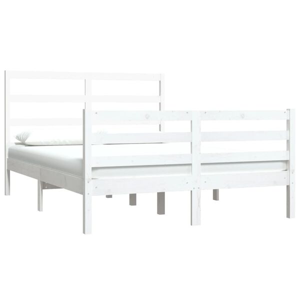 vidaXL Cadre de lit sans matelas blanc bois de pin massif 140x190 cm