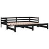 vidaXL Lit coulissant sans matelas noir 2x(90x200) cm