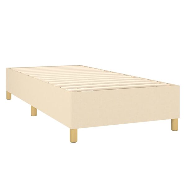 vidaXL Sommier &agrave; lattes de lit et matelas Cr&egrave;me 90x190 cm Tissu