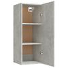 vidaXL Armoire murale Gris béton 34,5x34x90 cm Bois d'ingénierie