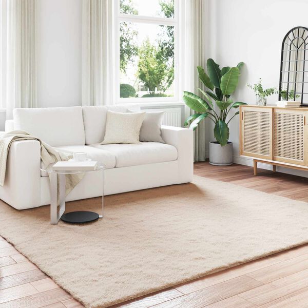 vidaXL Tapis en Fourrure Synth&eacute;tique de Lapin Olite Taupe 240 x 240 cm