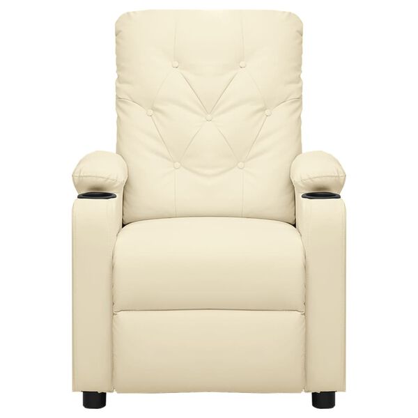 vidaXL Fauteuil de massage Cr&egrave;me Similicuir