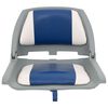 vidaXL Ensemble de si&egrave;ges de bateau pliables 4 pcs oreiller bleu blanc