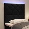 vidaXL T&ecirc;te de lit LED Noir 90 cm Cuir synth&eacute;tique