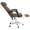 vidaXL Fauteuil de massage inclinable de bureau Marron Tissu
