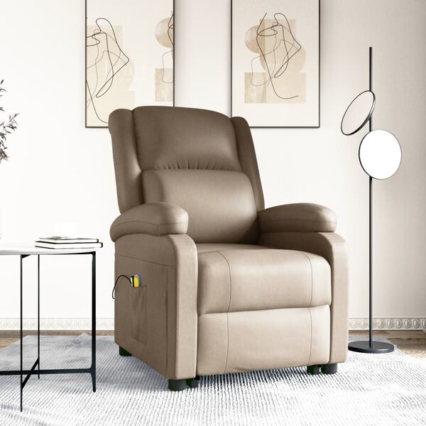 vidaXL Fauteuil de massage Cappuccino Similicuir