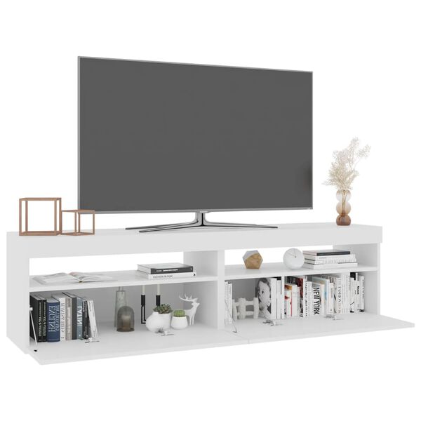 vidaXL Meubles TV 2 pcs avec lumières LED Blanc 75x35x40 cm