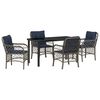 vidaXL Ensemble de salle &agrave; manger pour jardin 5 pc Gris et Noir Rotin