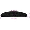 vidaXL Tapis d'escalier 20 pi&egrave;ces 56 x 17 x 3 cm Noir Demi-rond
