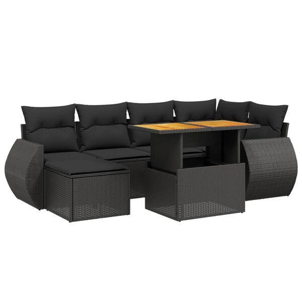 vidaXL Salon de jardin avec coussins 8 pcs gris r&eacute;sine tress&eacute;e acacia