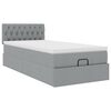 vidaXL Lit ottoman avec matelas gris clair 100x200 cm tissu