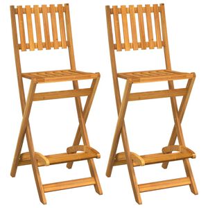 vidaXL Tabourets de bar d'ext&eacute;rieur pliants lot de 2 Bois d'acacia