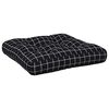 vidaXL Coussins de palette lot de 2 motif &agrave; carreaux noir tissu
