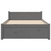 vidaXL Cadre de lit sans matelas gris bois massif 75x190 cm