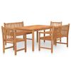 vidaXL Ensemble &agrave; manger de jardin 5pcs Bois de teck massif