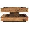 vidaXL Table basse rotative &agrave; 360 degr&eacute;s vieux bois 70x70x34,5 cm