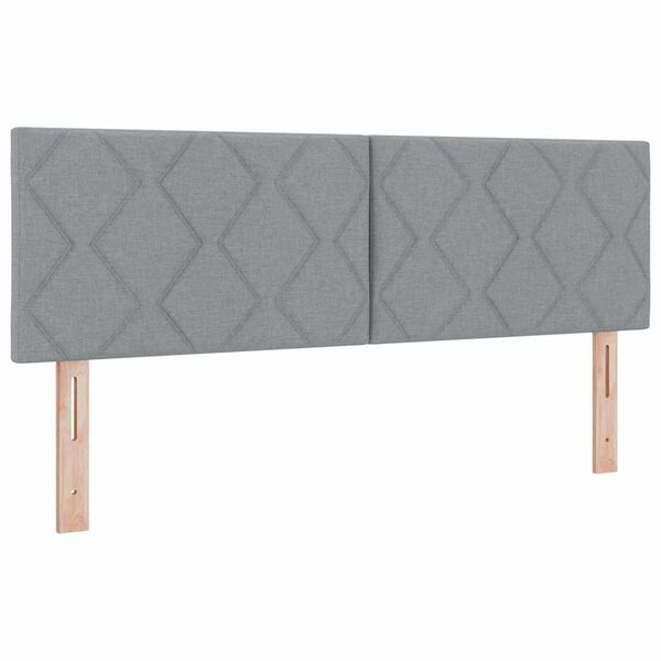 vidaXL Lit &agrave; ressorts avec matelas Gris clair 190 x 140 cm Polyester