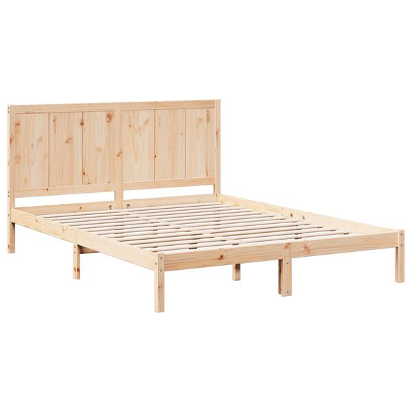 vidaXL Cadre de lit extra long sans matelas 140x220 cm bois massif