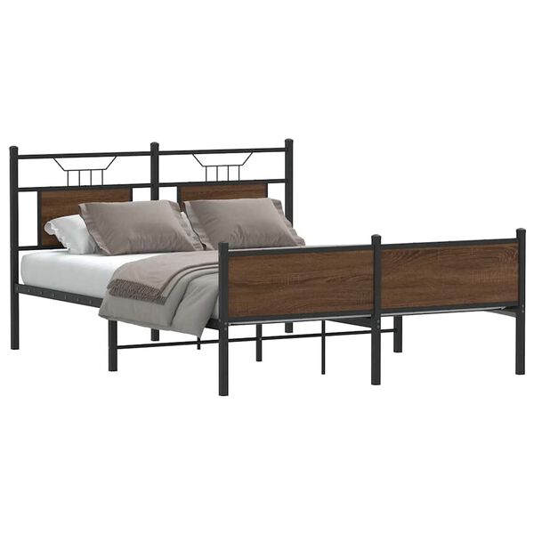 vidaXL Cadre de lit sans matelas ch&ecirc;ne marron 140x190 cm